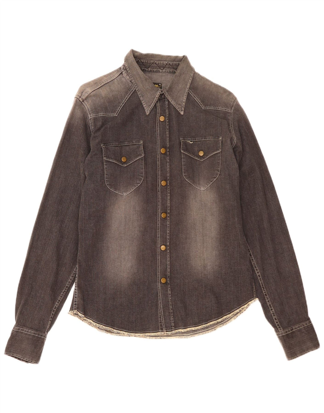 Lee Mens Denim Shirt Medium Grey Cotton