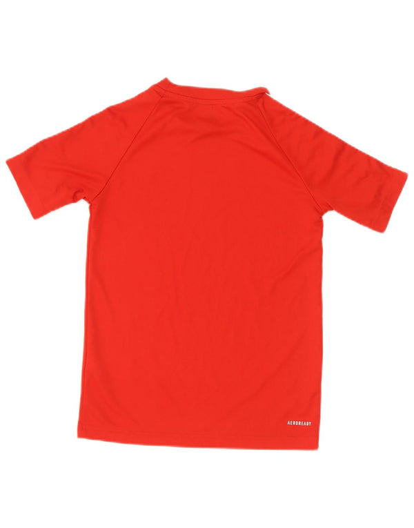 Adidas Boys Aeroready T-Shirt Top 9-10 År Rød Polyester