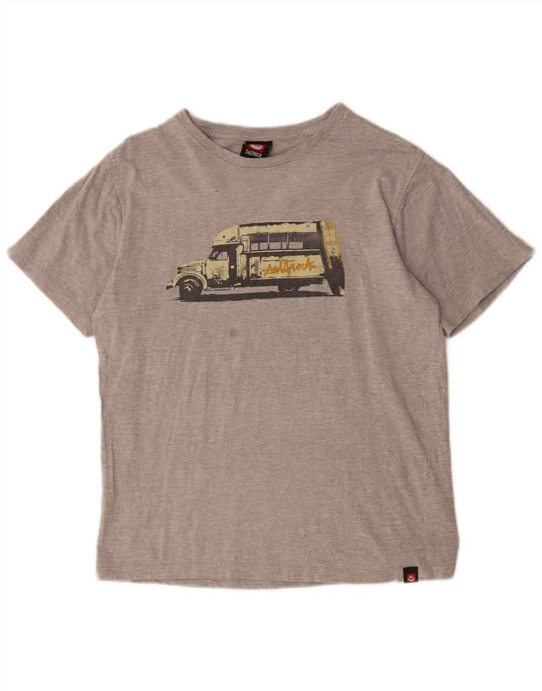 Saltrock Mens Graphic T-Shirt Top Small Grey Flecked Cotton