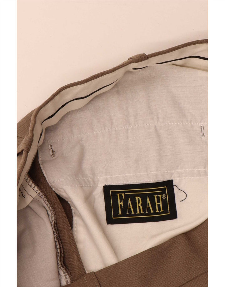 Farah Mens Pegged Chino Pantalones W38 L31 Poliéster Beige