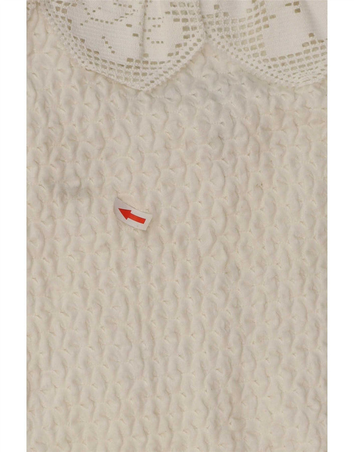 Distler Blusa para mujer Top EU 36 Small White Cotton