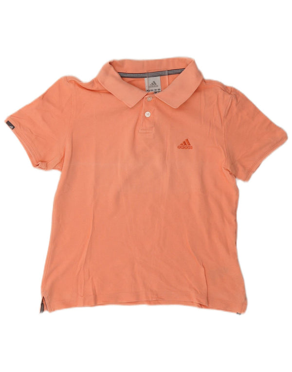 Adidas Damen Poloshirt UK 14 Mittelorange Baumwolle