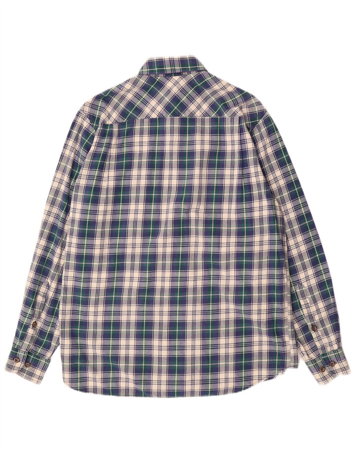 Bailo Herrenhemd Größe 39 mittelblau karierte Baumwolle