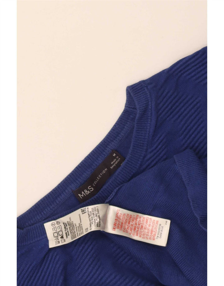 Marks & Spencer Womens Boat Neck Jumper Sweater UK 12 Medium Navy Blue