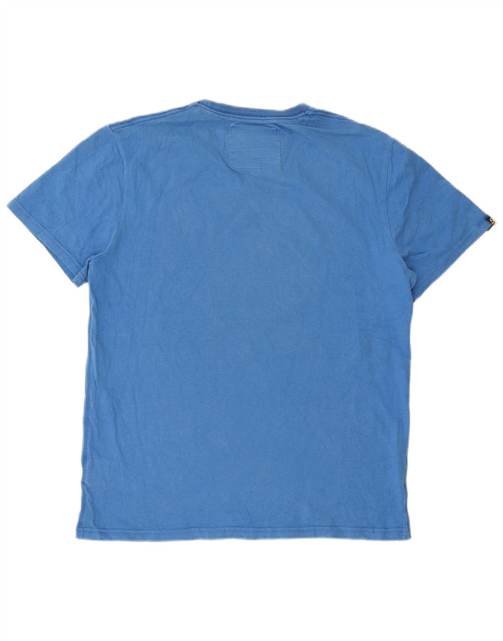 Superdry Mens Graphic T-Shirt Top 2XL Blue Cotton