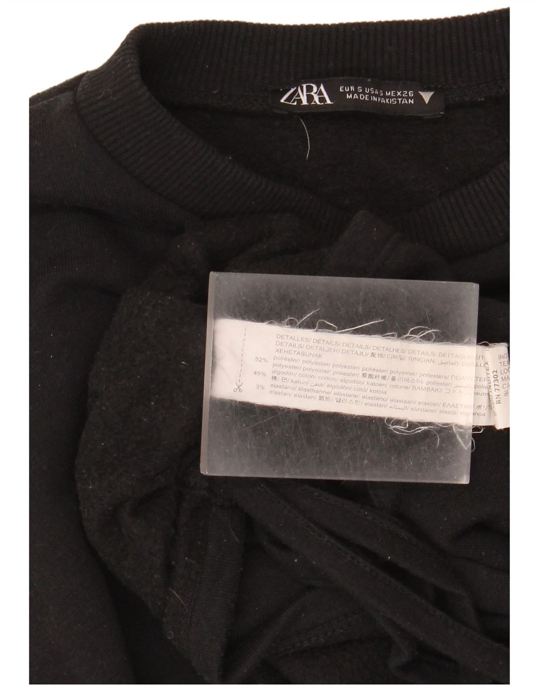 Zara Womens Sweatshirt Jumper UK 10 Small Black Polyester