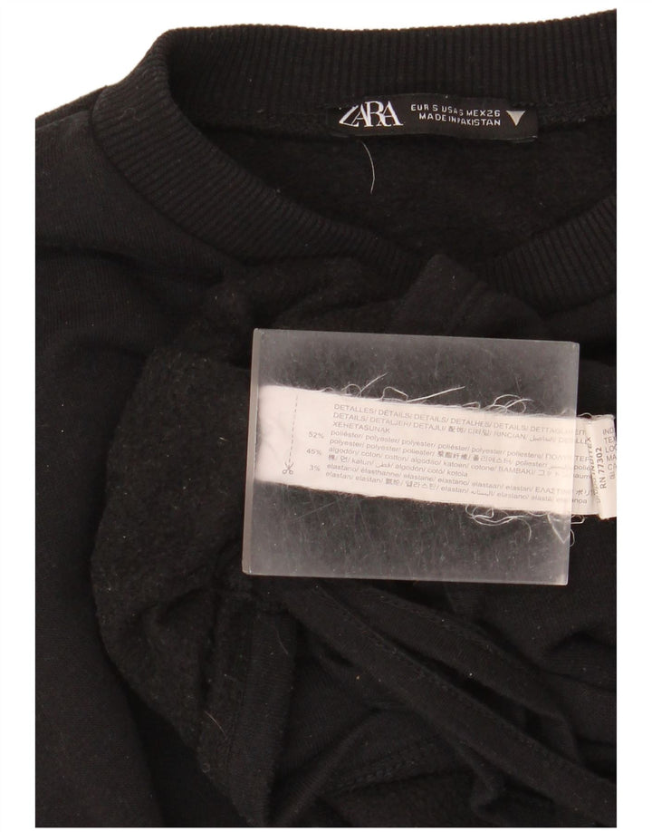 Zara Womens Sweatshirt Jumper UK 10 Small Black Polyester