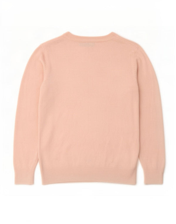 Maglione maglione con scollo a barca da donna Marks & Spencer UK 10 piccolo acrilico rosa