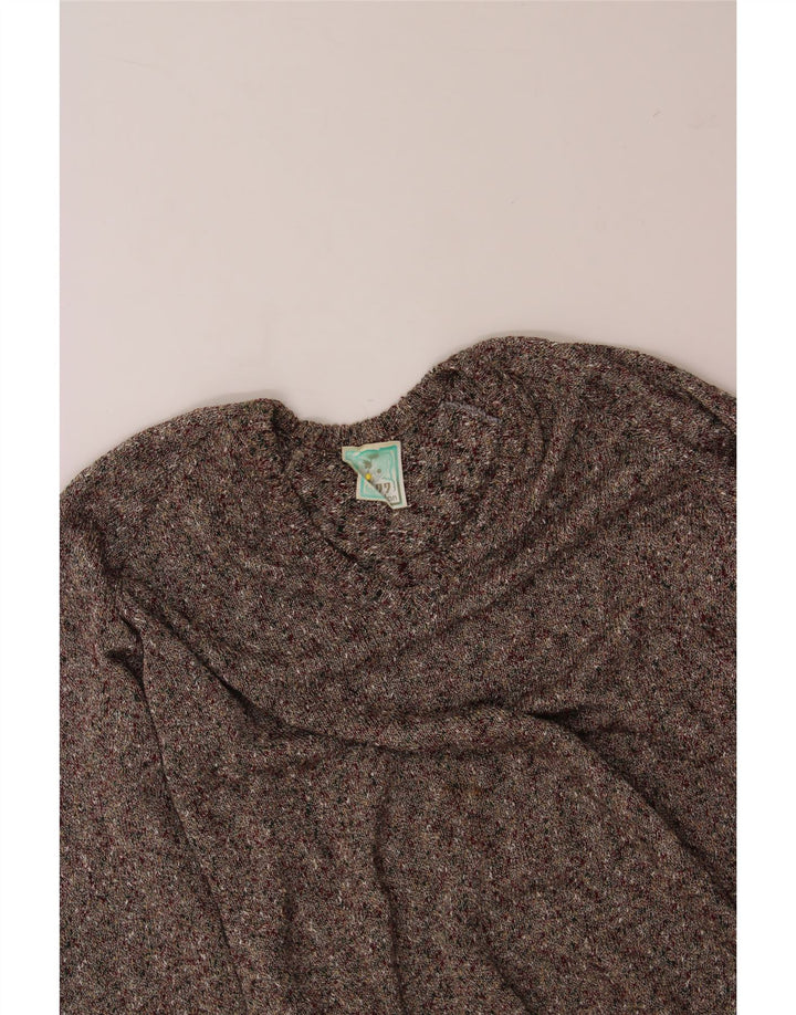 VINTAGE Mens V-Neck Jumper Sweater Medium Grey Flecked Vintage Vintage and Second-Hand Vintage from Messina Hembry 