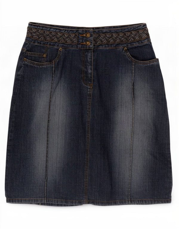Gonna in denim da donna Bay UK 14 grande W32 cotone blu