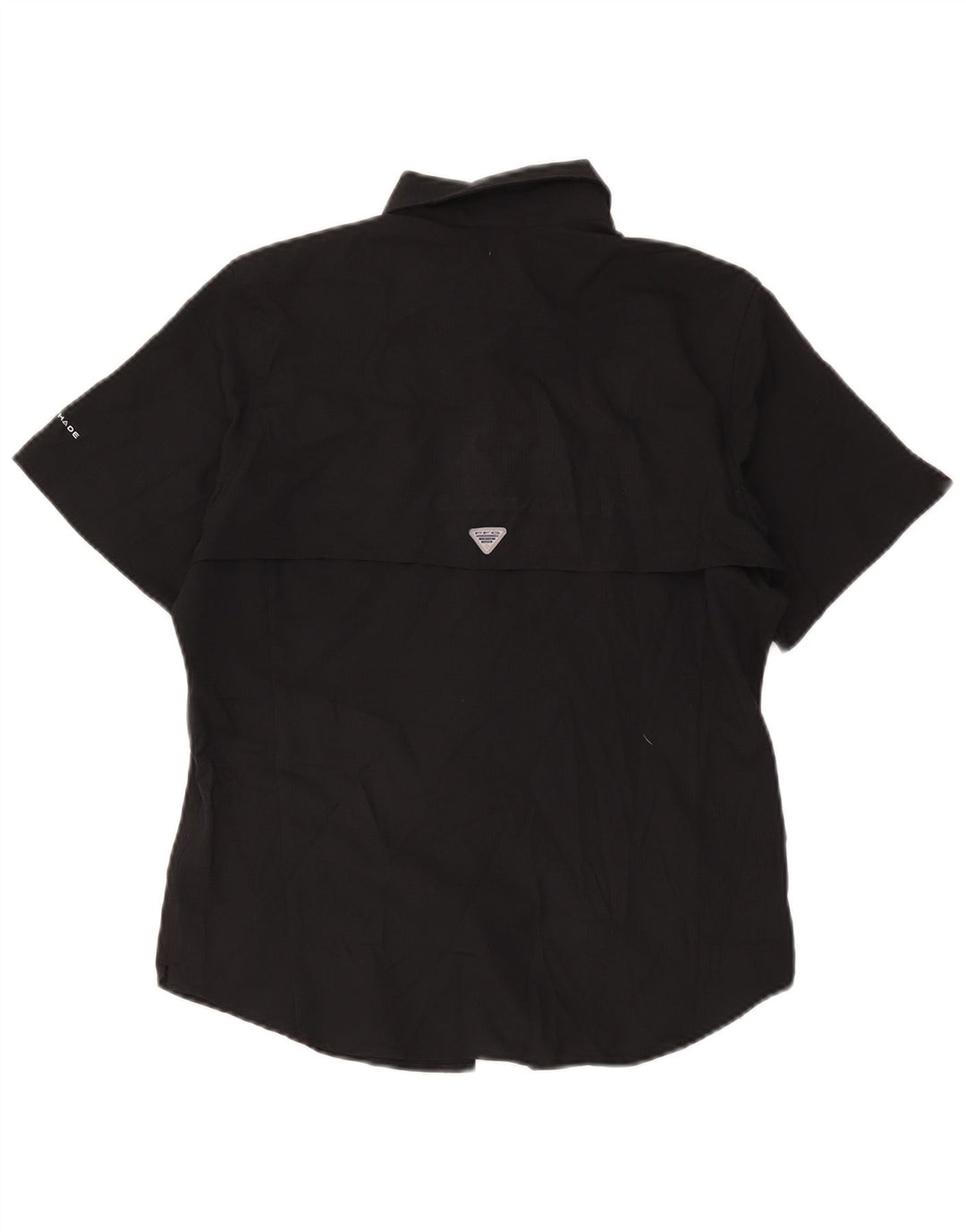 Columbia Womens Omni-Shade Short Sleeve Shirt UK 14 Medium Black Polyester