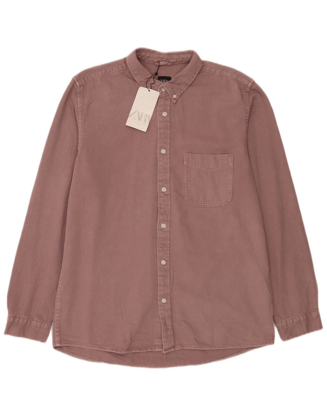 Zara Mens Shirt Large Pink Cotton