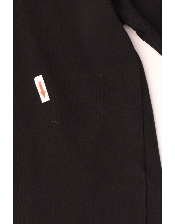 Dkny Womens Graphic Oversized Sweatshirt Jumper UK 10 Small Black Cotton