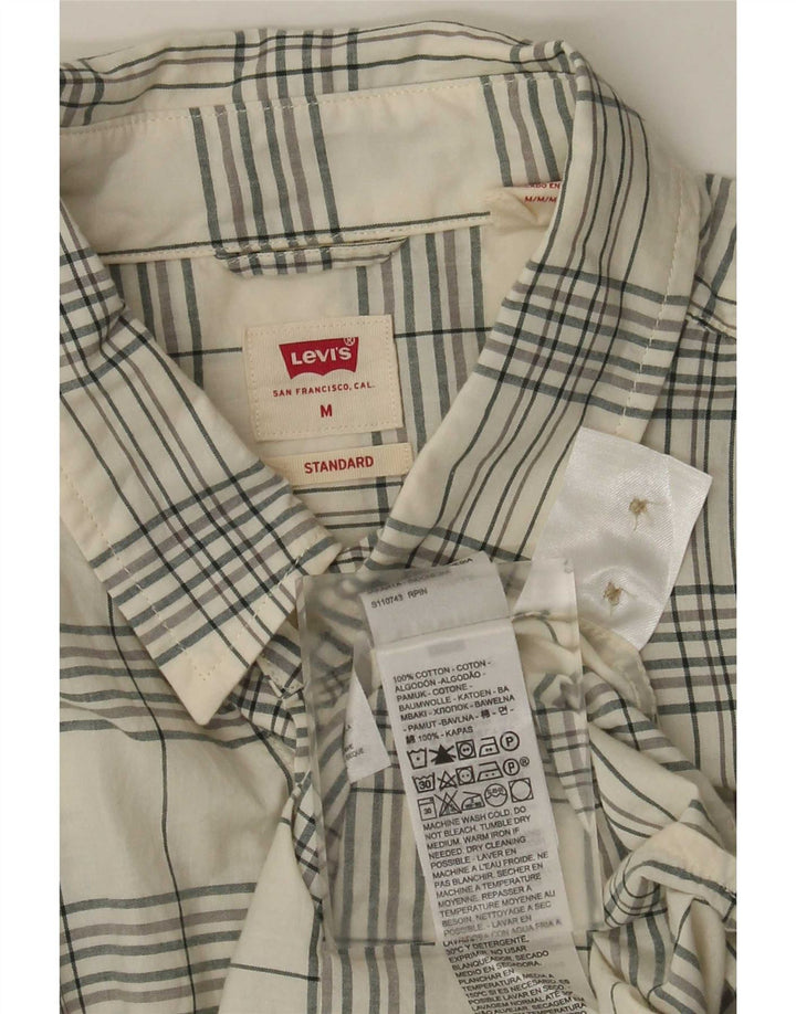 Levi's Mens Standard Fit Shirt Medium White Check Cotton