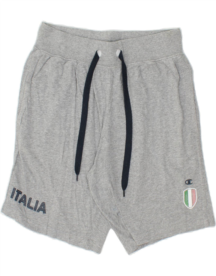 CHAMPION Mens Italia Graphic Sport Shorts Medium Grey Cotton Vintage Champion and Second-Hand Champion from Messina Hembry 