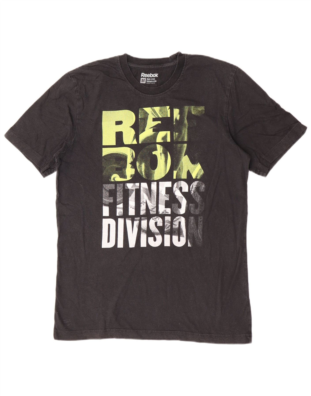 T-shirt grafica da uomo Reebok Top in cotone nero medio