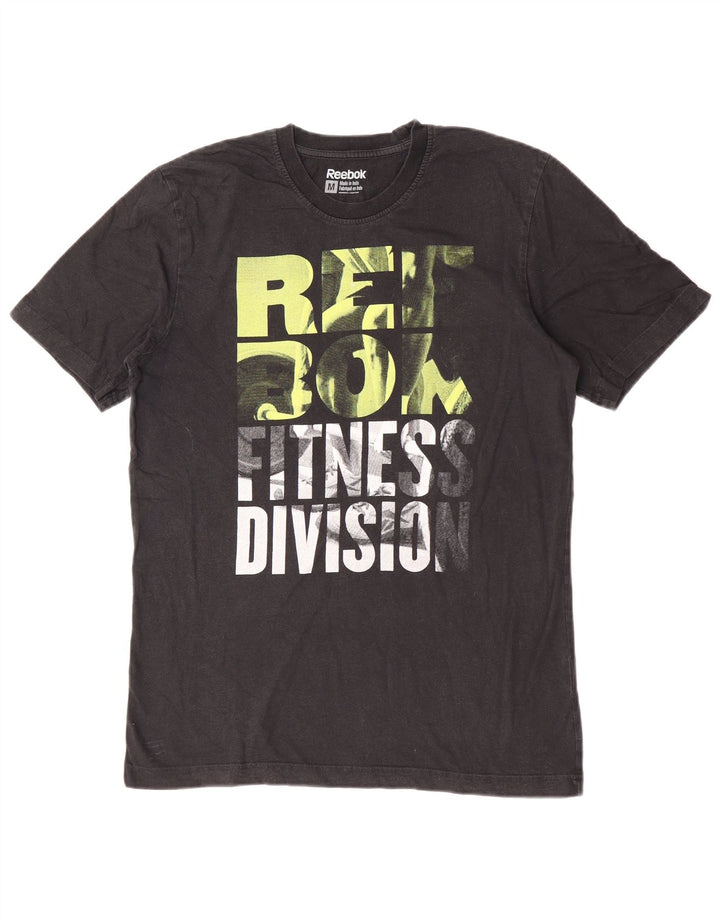 T-shirt grafica da uomo Reebok Top in cotone nero medio