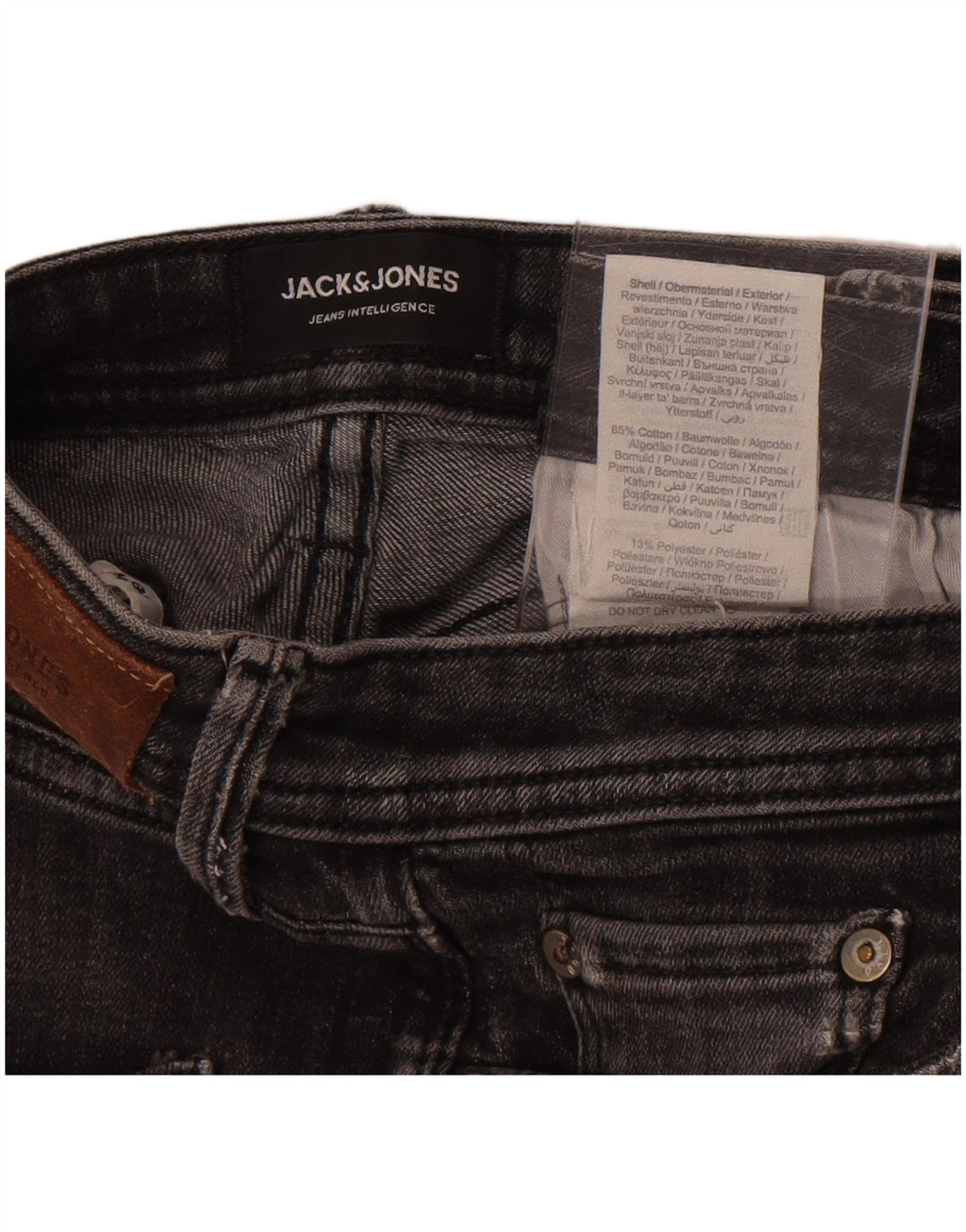Męskie spodenki jeansowe Jack & Jones w trudnej sytuacji, małe W30, szare, bawełniane
