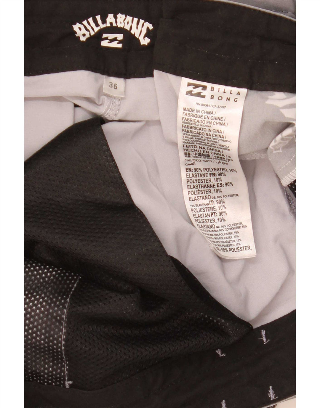Billabong Mens Graphic Swimming Shorts Large Grey Colourblock Polyester