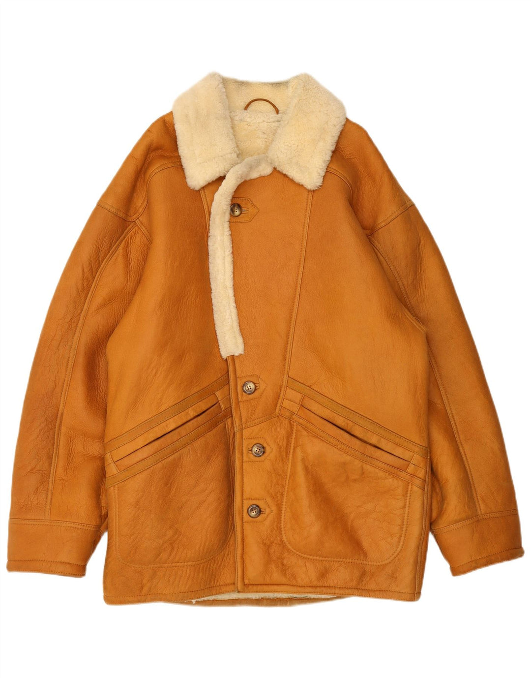 Vintage férfi Shearling dzseki IT 48 közepes barna