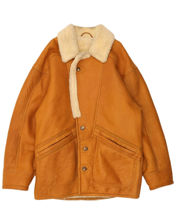 Vintage Ανδρικό Shearling Jacket IT 48 Medium Brown