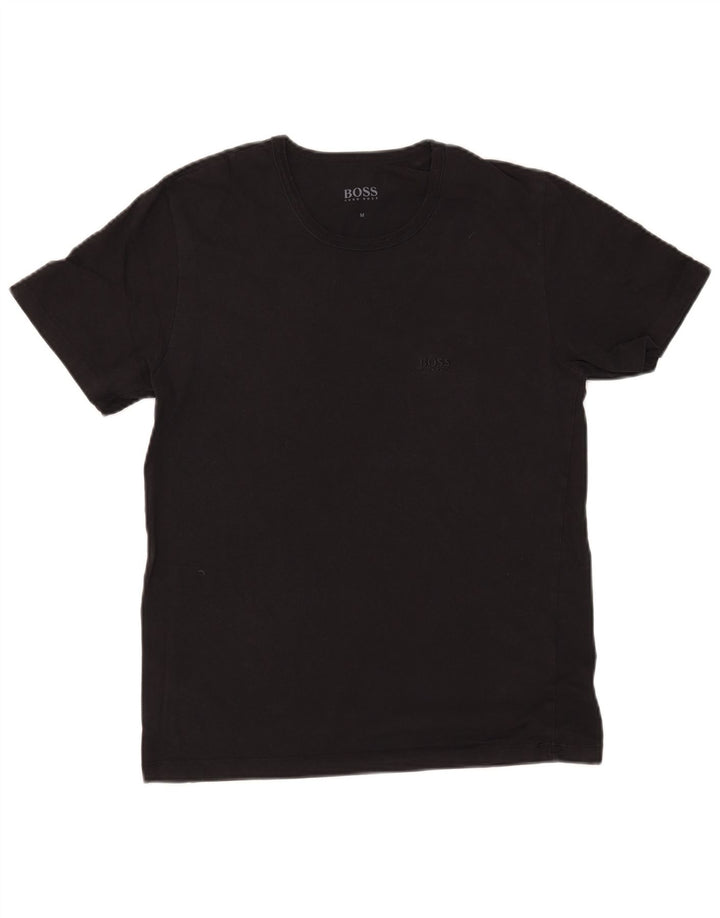 Hugo Boss Mens T-Shirt Top Medium Black Cotton