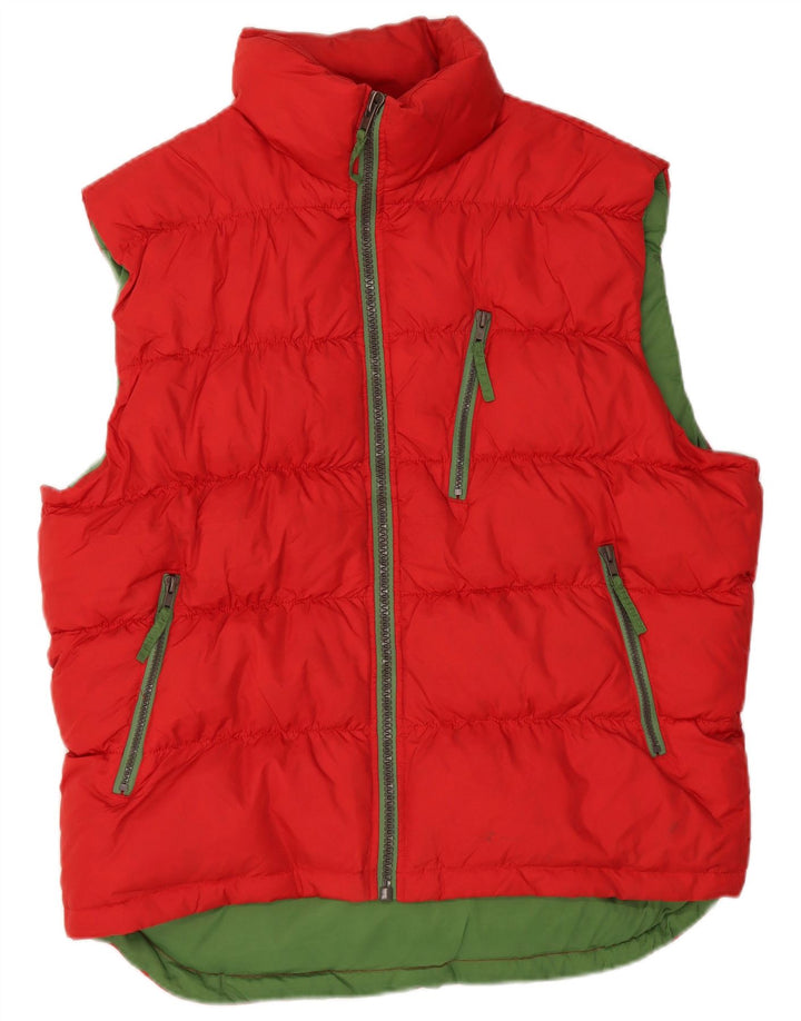 Zara Herre Polstret Gilet UK 40 Stor Rød Nylon