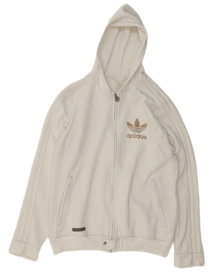 Adidas Hættetrøje med lynlås til mænd XL Hvid Polyester