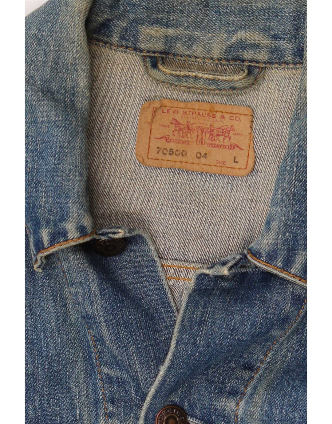 Levi's Veste en jean pour homme UK 40 Large Bleu Coton