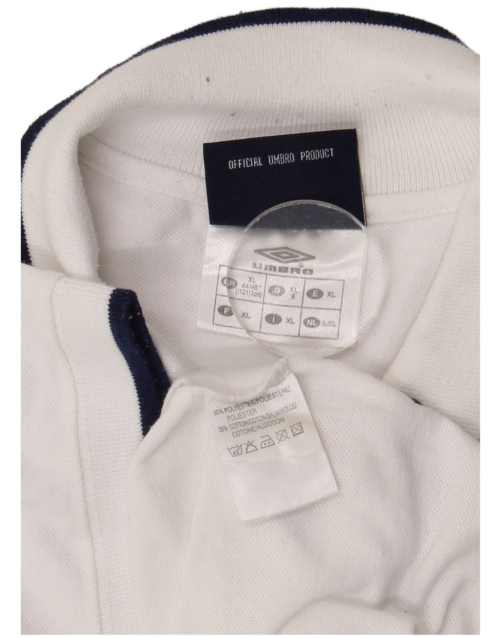 Polo Umbro da uomo XL in poliestere bianco