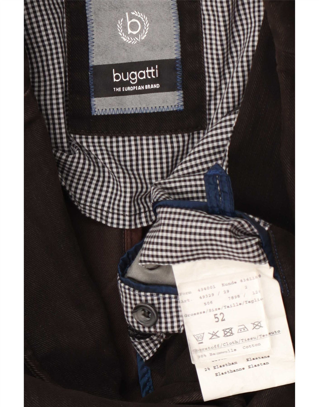 Bugatti Herren-Blazer mit 3 Knöpfen, EU 52, XL, braune Baumwolle