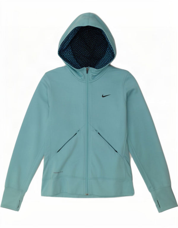 Nike piger Therma-Fit hættetrøje med lynlås 12-13 år stor blå polyester