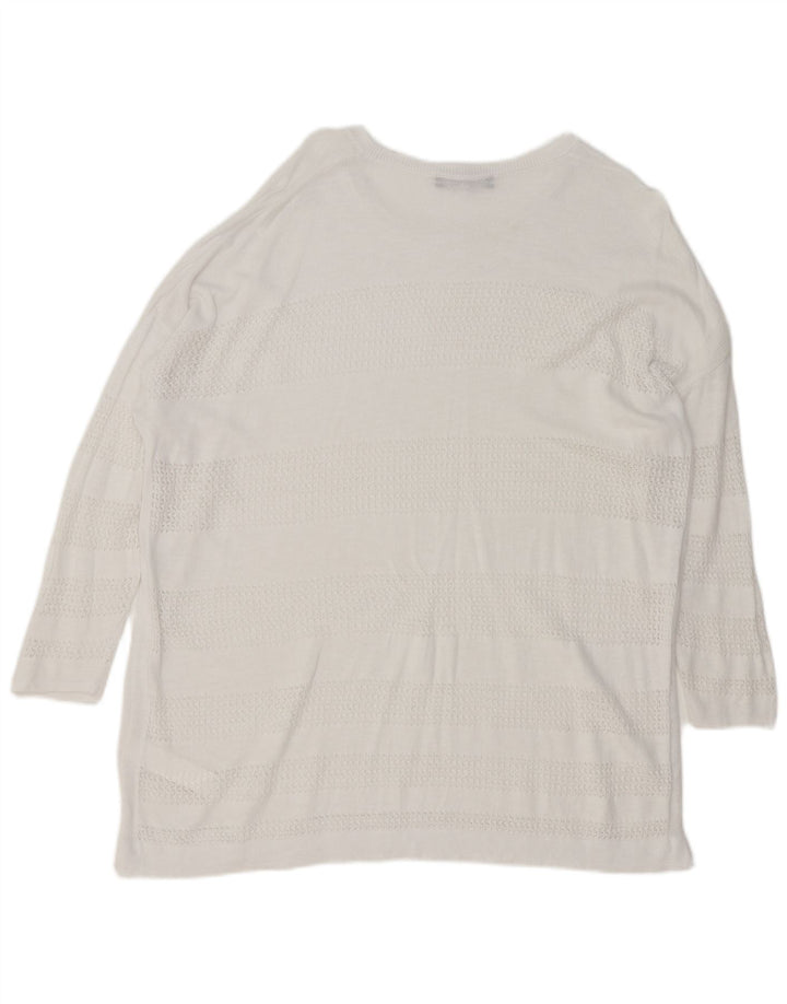 Marks & Spencer Womens Oversized Boat Neck Jumper Sweater UK 18 XL White