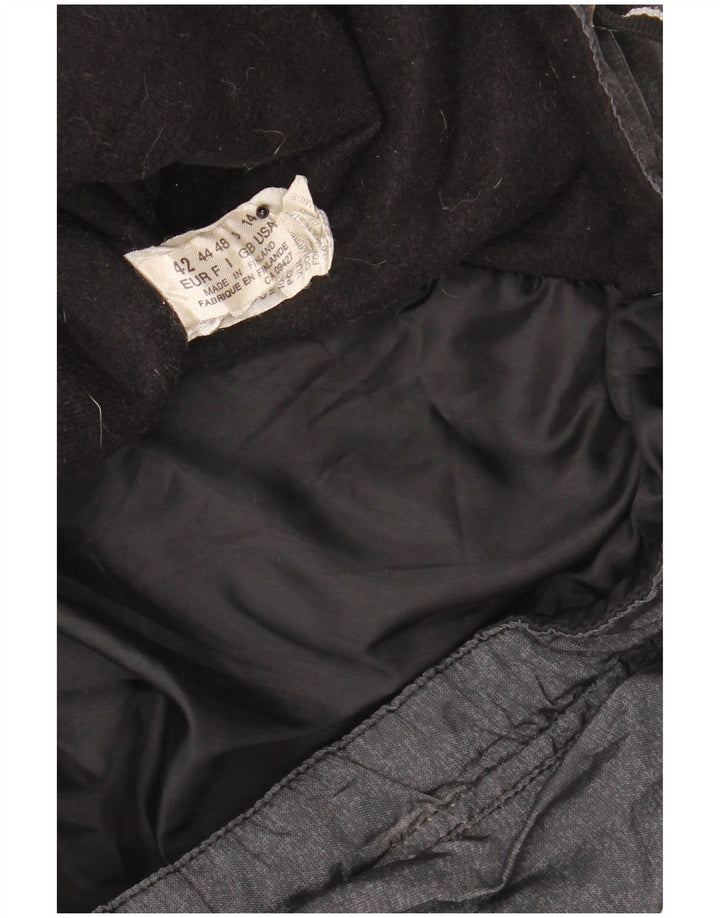 Vintage Womens Hooded Windbreaker Jacket UK 16 Large Grey Geometric
