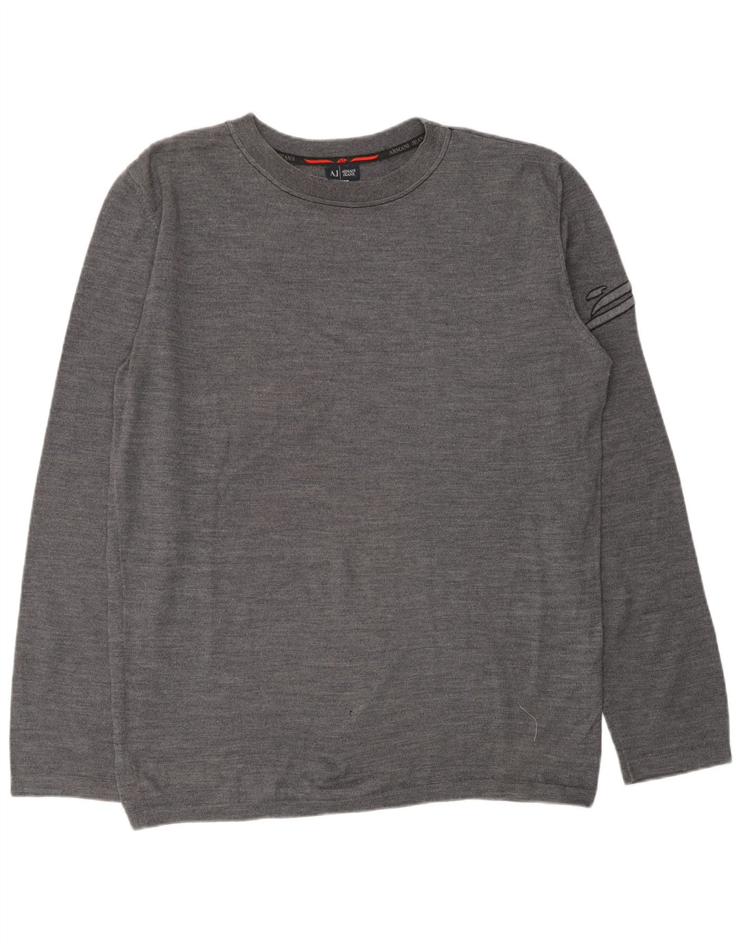 ARMANI JEANS Mens Crew Neck Jumper Sweater 2XL Grey Wool
