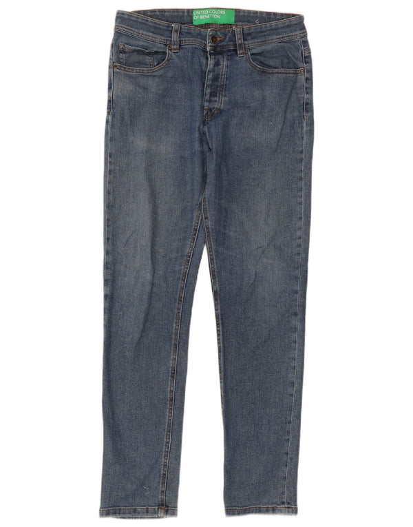 Jeans Slim Uomo Benetton W31 L30 Cotone Blu