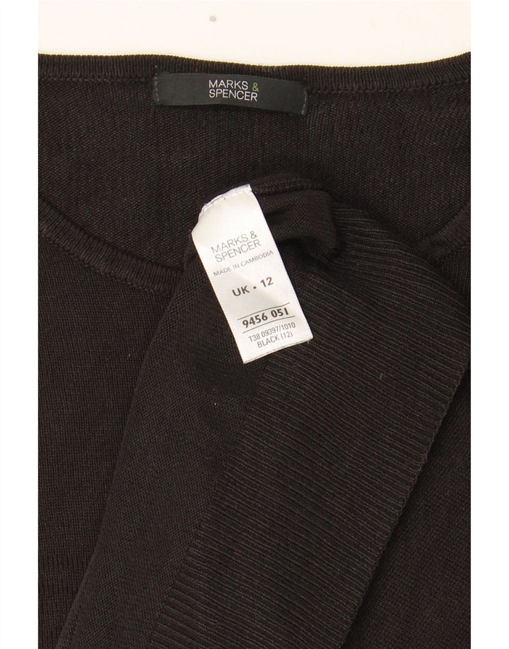Marks & Spencer Damen-Pullover mit Rundhalsausschnitt, Gr. 12, Mittelschwarz, Acryl