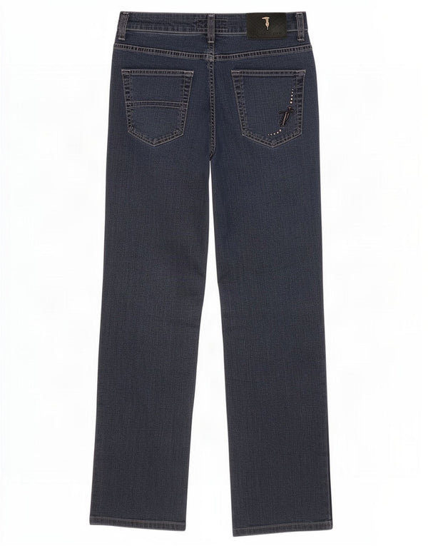 Jeans retos femininos Trussardi W26 L27 algodão azul marinho