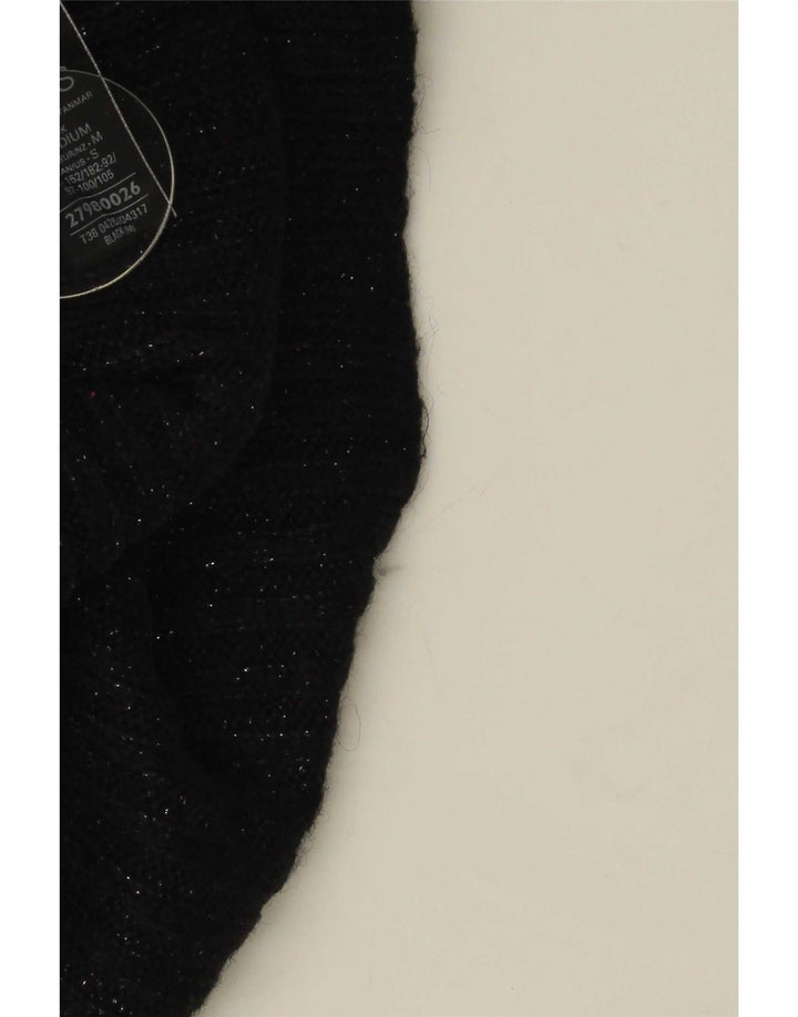Marks & Spencer Womens Roll Neck Jumper Sweater UK 14 Medium Black Flecked