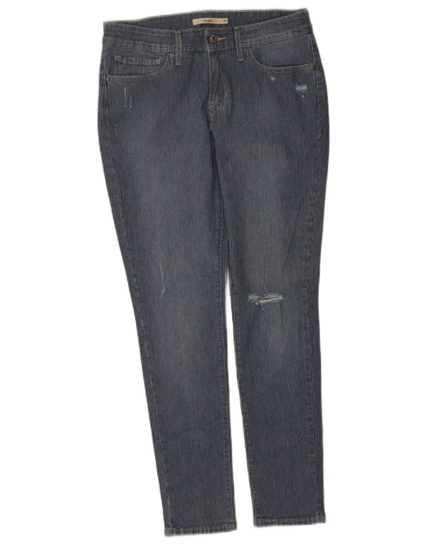 Levi's Womens 711 Distressed Skinny Jeans W30 L29 Μπλε ριγέ βαμβακερό