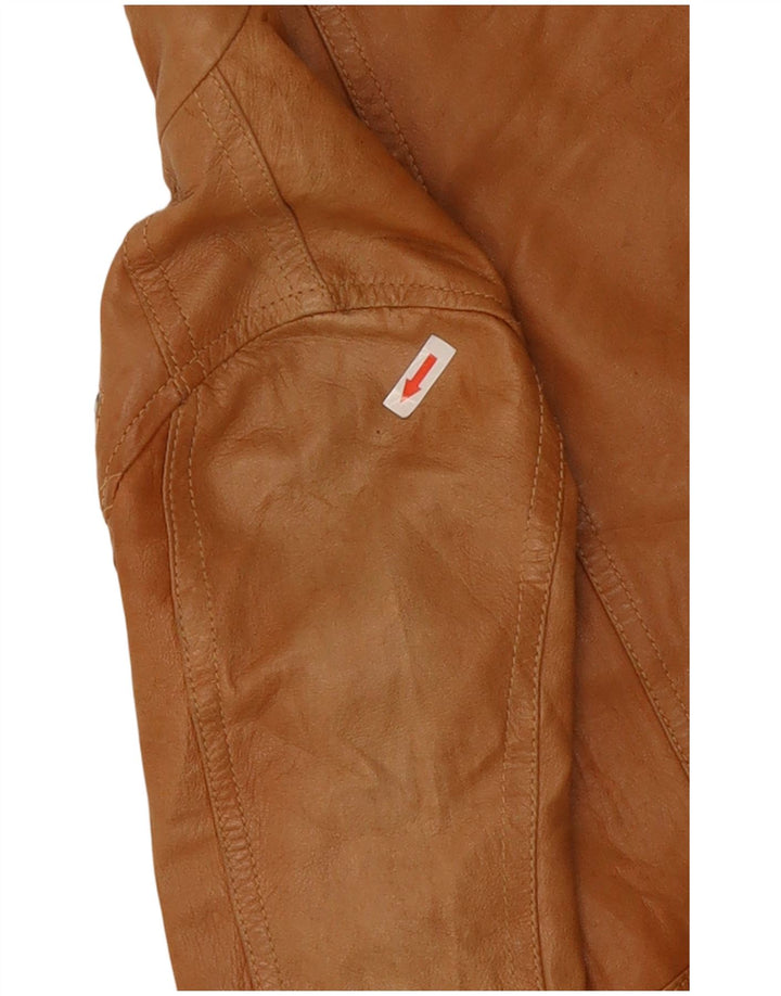 XETRA Biker-jakke i læder til kvinder UK 8 Small Beige