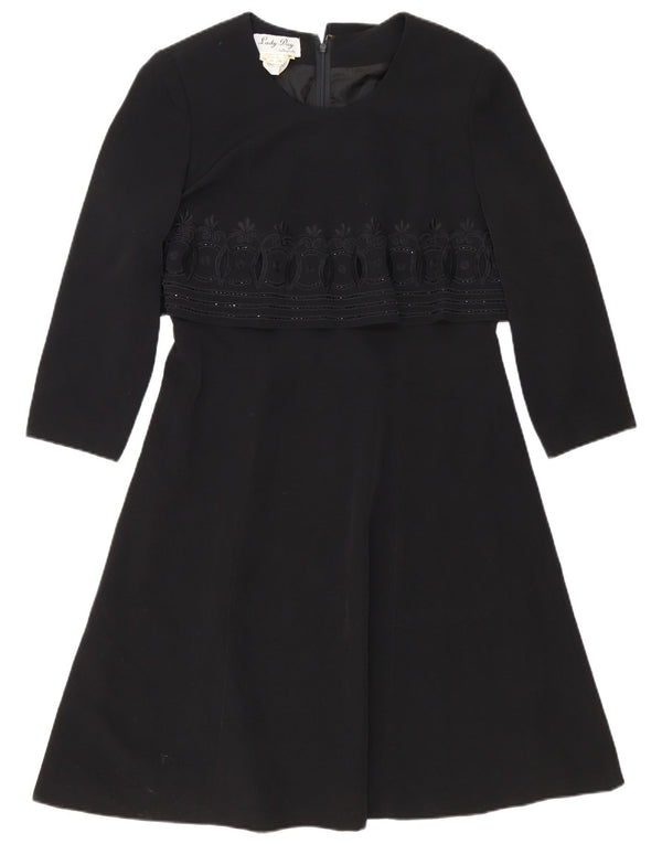 Bagatelle Womens 3/4 Sleeve A-Line Dress IT 46 Large Black Paisley