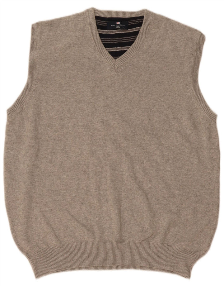 Marks & Spencer Débardeur Blue Harbor Vest pour hommes en coton moucheté gris grand