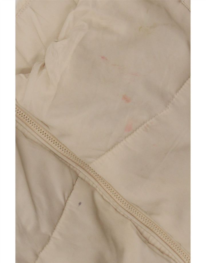 Giacca imbottita oversize con cappuccio da donna Zara UK 6 XS poliestere bianco sporco