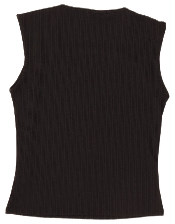 Lipsy Dame ærmeløs bluse Top UK 18 XL Sort Polyester