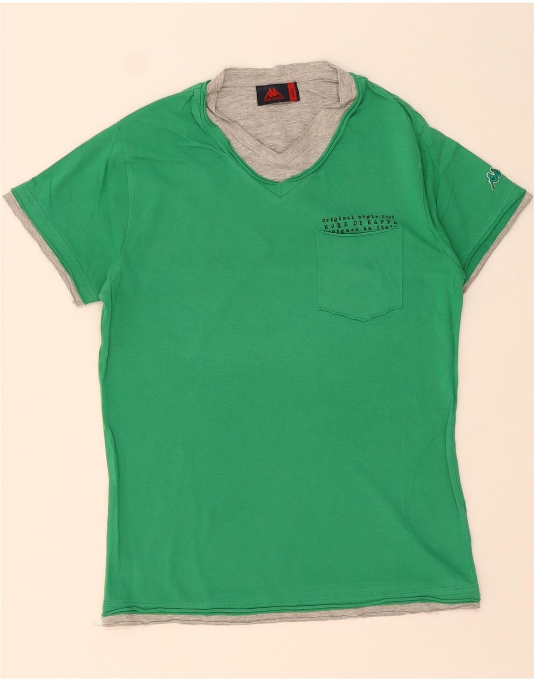 KAPPA Mens T-Shirt Top Small Green Cotton Vintage Kappa and Second-Hand Kappa from Messina Hembry 