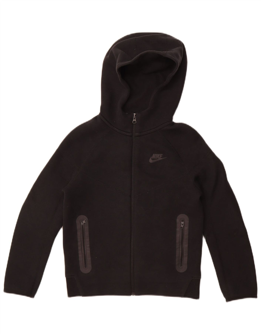 Nike hættetrøje med lynlås til drenge 10-11 år Medium Sort bomuld