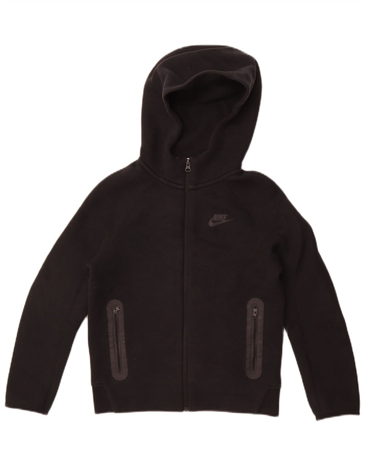 Nike hættetrøje med lynlås til drenge 10-11 år Medium Sort bomuld