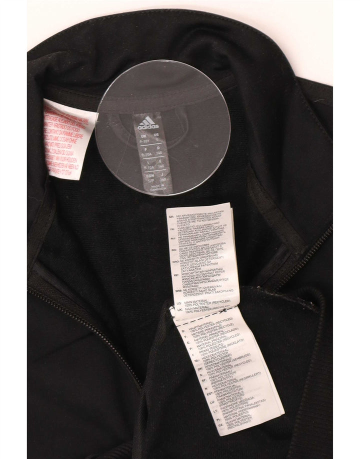 Adidas Boys Climalite Tracksuit Top Jacket 9-10 Years Black Polyester