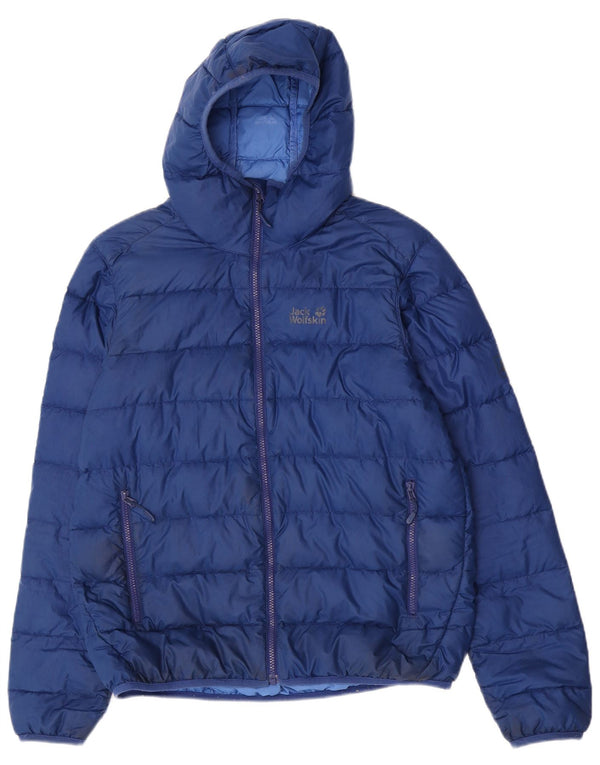 Jack Wolfskin Mens Hooded Padded Gilet UK 36 Small Blue Polyamide